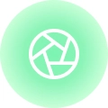 a round green icon